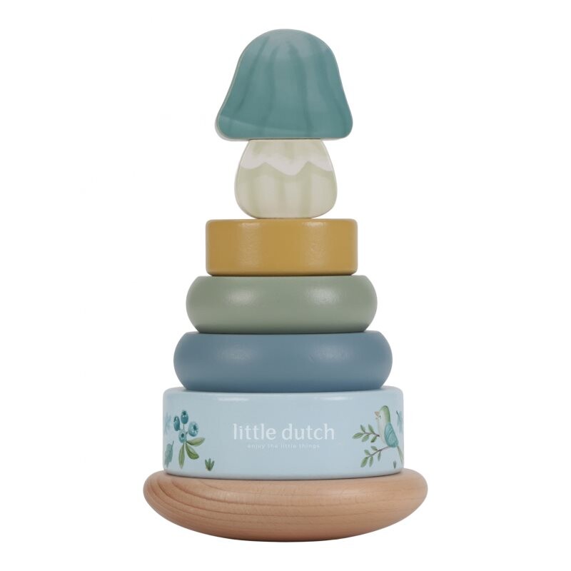 Little Dutch Forest Friends Rocking Ring Stacker nasadzovacie krúžky 12 m+ Blue 1 ks