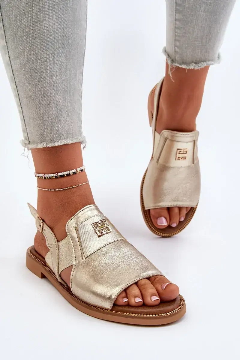 Dámske kožené sandále Zazoo gold 36