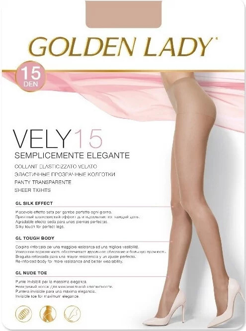 Dámske pančuchy Vely 15 Den - Golden Lady 4-L camel