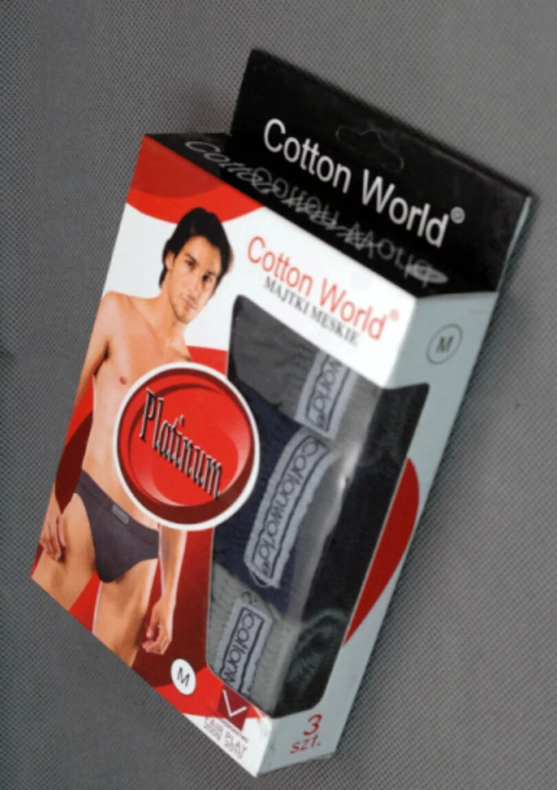 Pánske nohavičky 3PAK Platinum Mix farieb - Cotton World XL černo-modro-zelená
