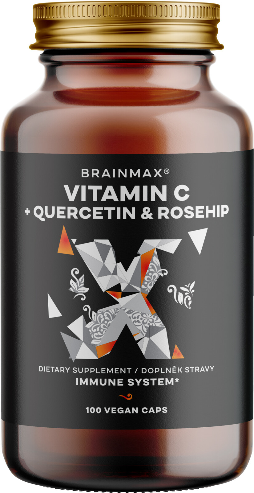 BRAINMAX Vitamín C & Quercetin, Rose Hip 100 kapsúl