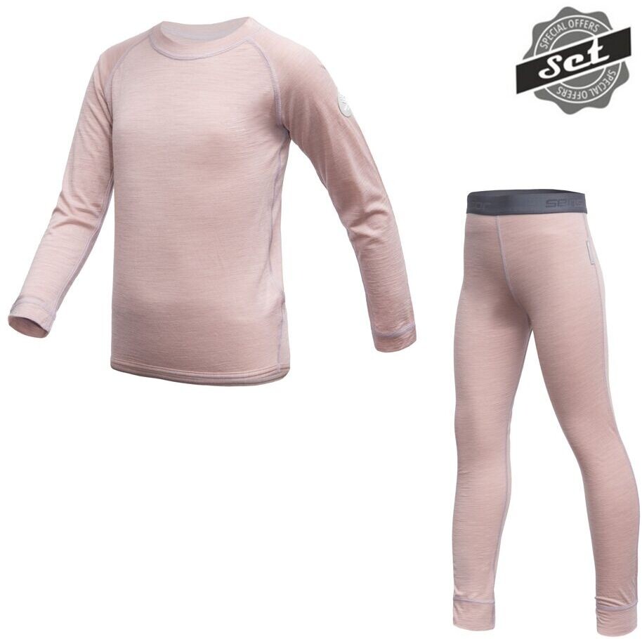 SENSOR MERINO AIR SET detský tričko dl.rukáv + spodky dusty pink Veľkosť: 90