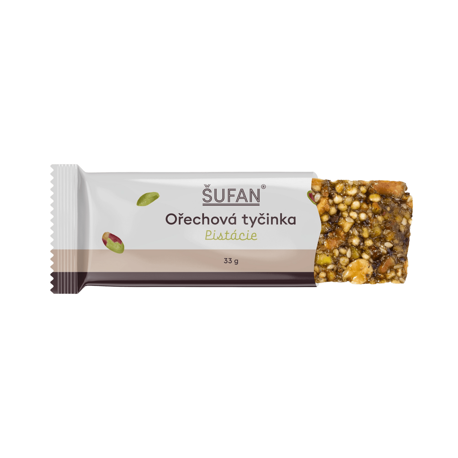 ŠUFAN Orechová tyčinka Pistáciová 33 g
