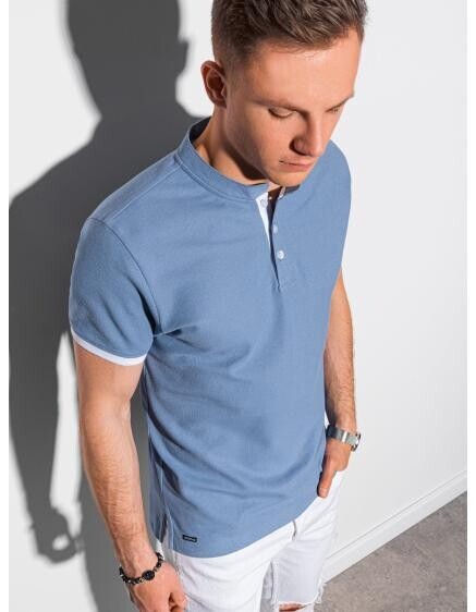 Pánska hladká polokošeľa PERCY modrá