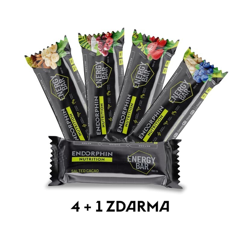 Balenie energetických tyčiniek Balíček energetických tyčiniek Endorphin Nutrition 4+1 zdarma