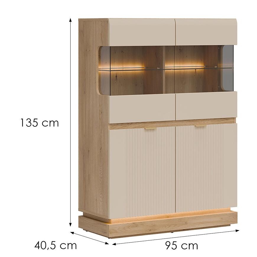 Vitrína Nízka Milton Ml04 Dub Crem Torro Kremona