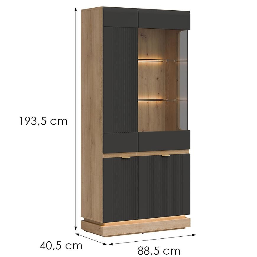 Vitrína Milton Ml06 Dub Crem Torro  Antracit