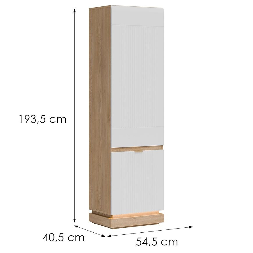 Vitrína L/P Milton Ml07 Dub Crem Torro Biela