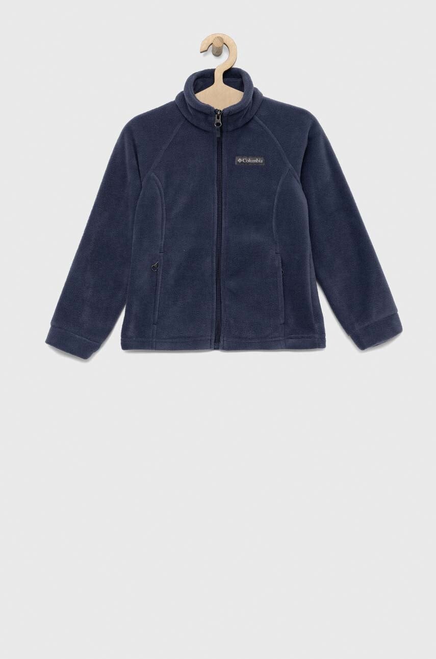 Detská mikina Columbia Benton Springs Fleece tmavomodrá farba, jednofarebná