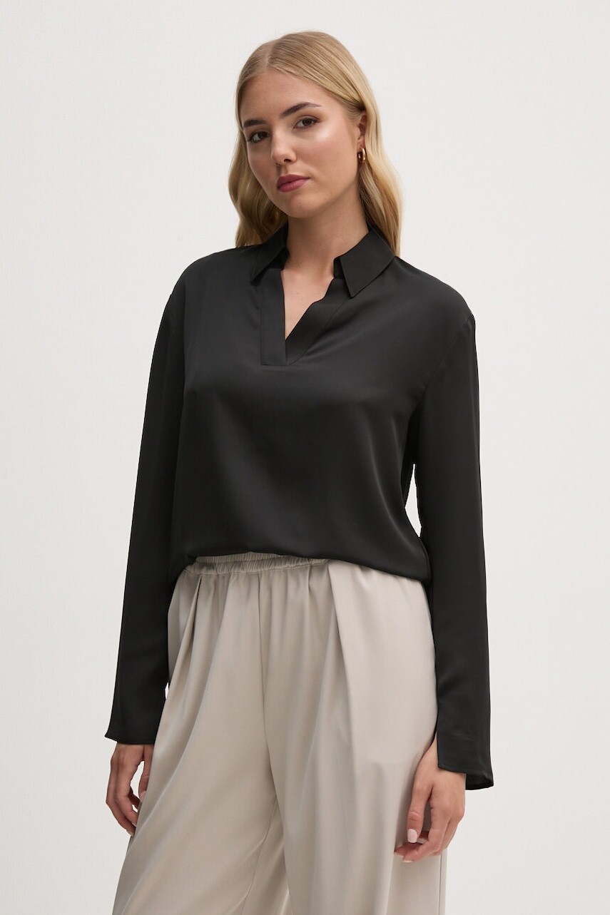 Blúzka Calvin Klein dámska, čierna farba, jednofarebná, K20K208000