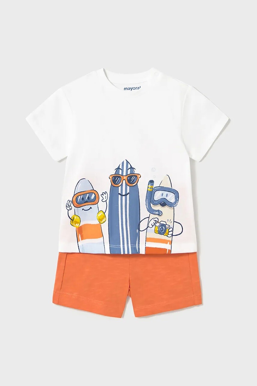 Detská bavlnená súprava Mayoral oranžová farba, 1656
