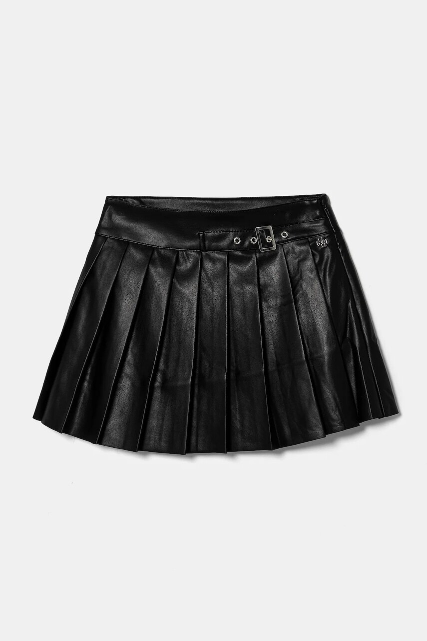 Dievčenská sukňa Guess čierna farba, mini, áčkový strih, J5RD24 WFV60