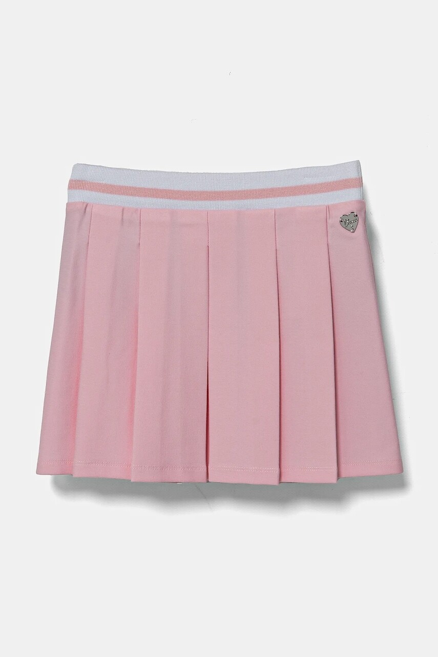 Dievčenská sukňa Guess ružová farba, mini, áčkový strih, K5RD11 KAUH0