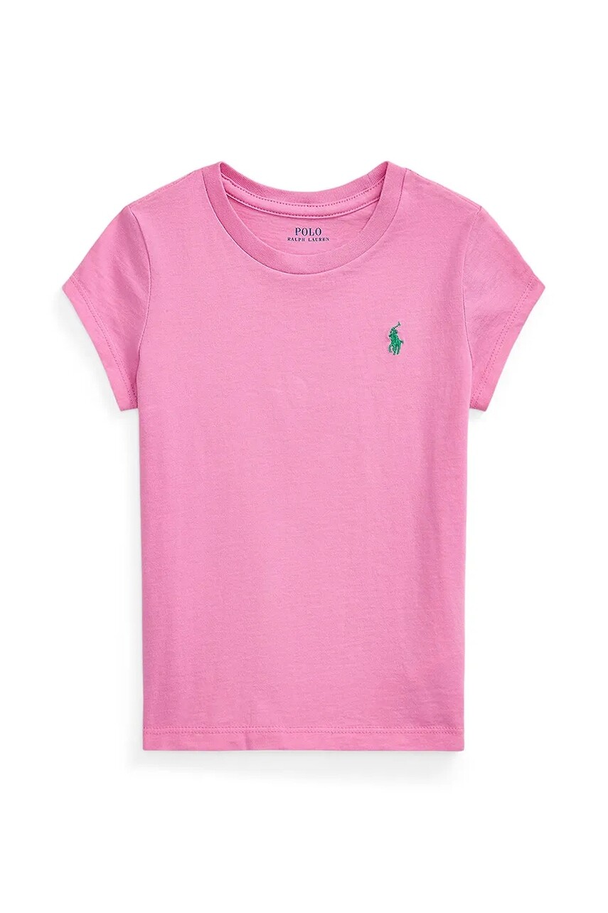 Detské bavlnené tričko Polo Ralph Lauren ružová farba, 312833549081