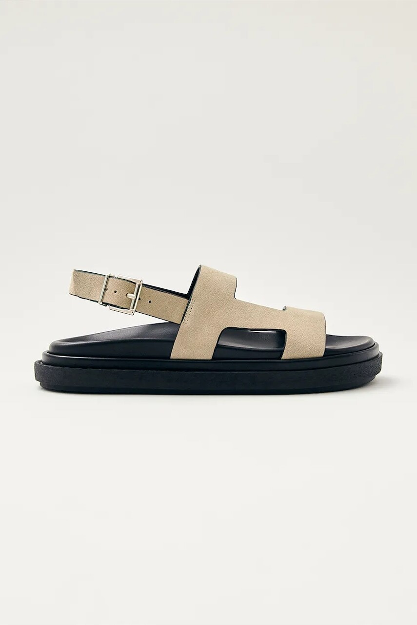 Semišové sandále Alohas Lorelei dámske, béžová farba, na platforme, S100748-02