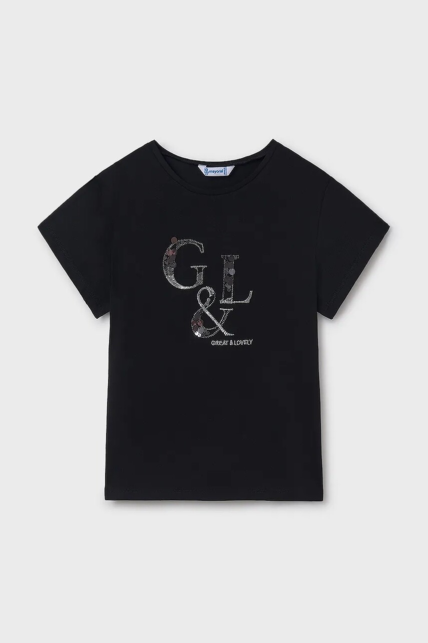 Detské tričko Mayoral čierna farba, 854
