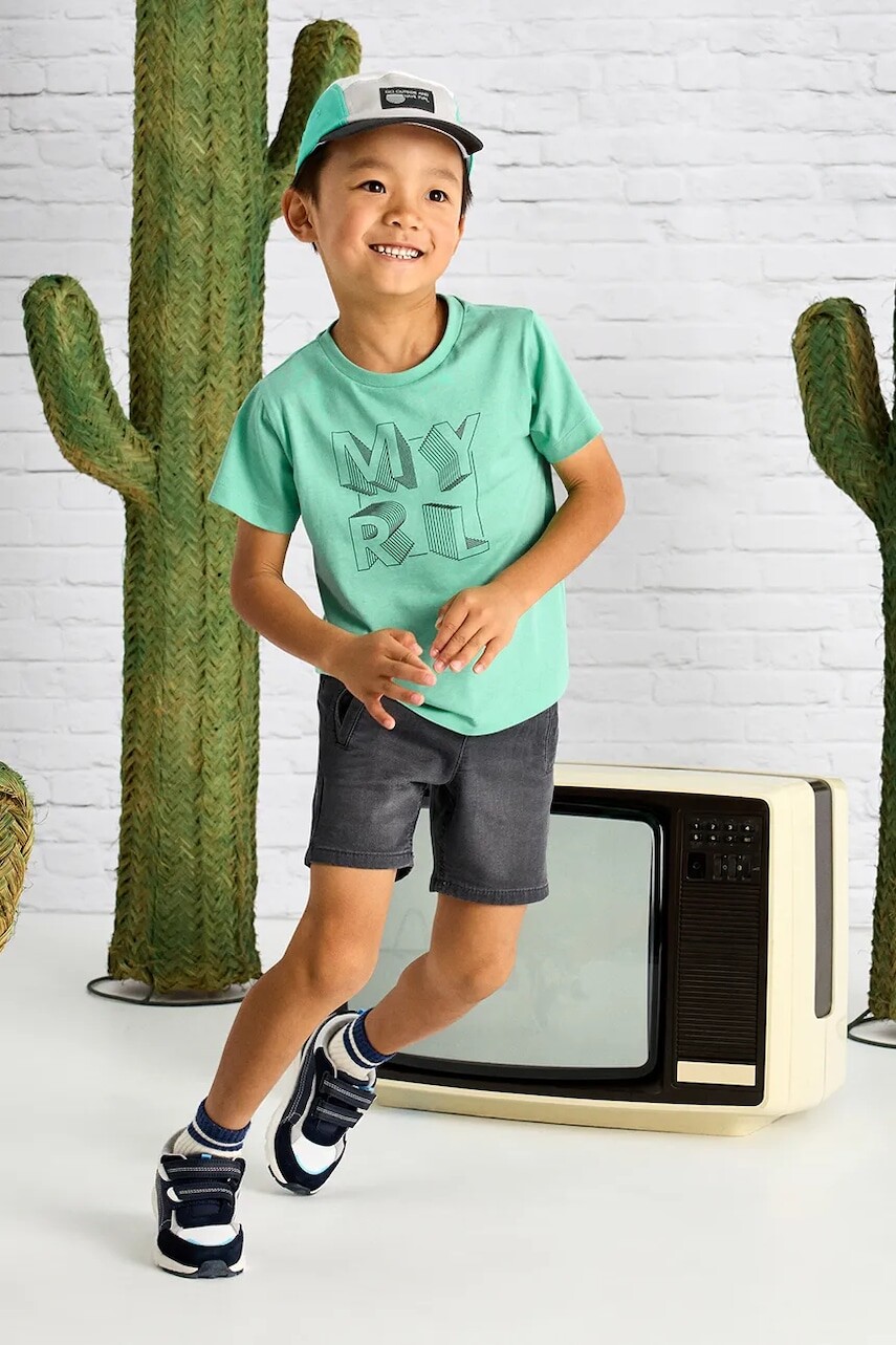 Detské rifľové krátke nohavice Mayoral šedá farba, nastaviteľný pás 3222