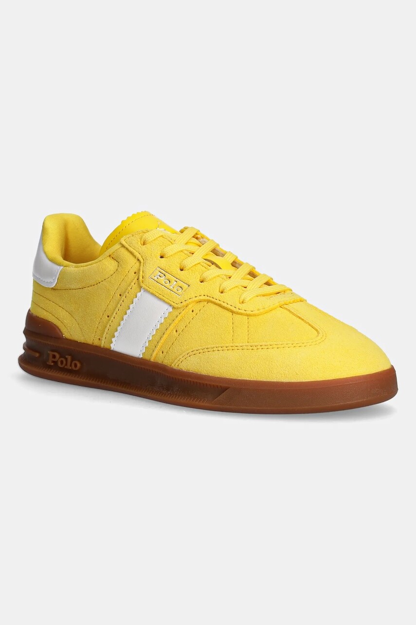 Kožené tenisky Polo Ralph Lauren HTR Aera žltá farba, 804956688