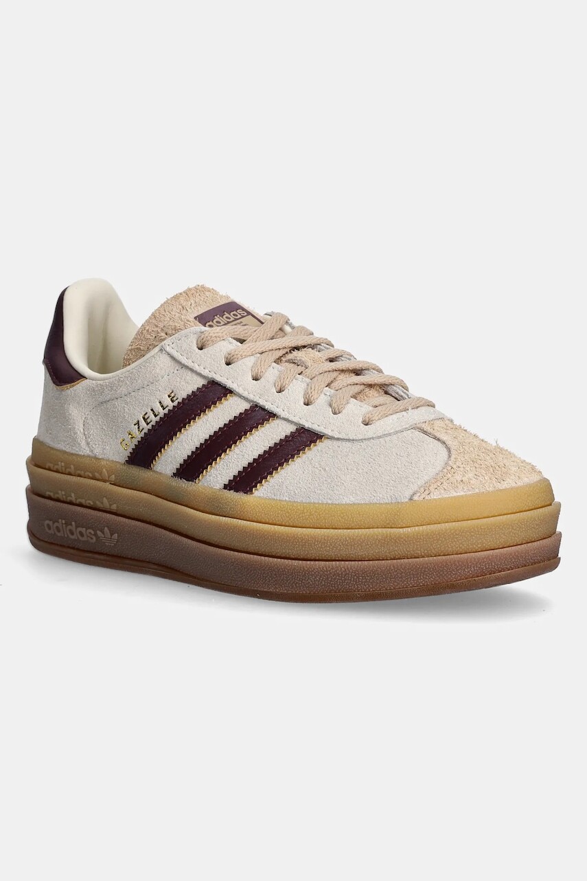 Kožené tenisky adidas Originals Gazelle Bold béžová farba, JQ5127