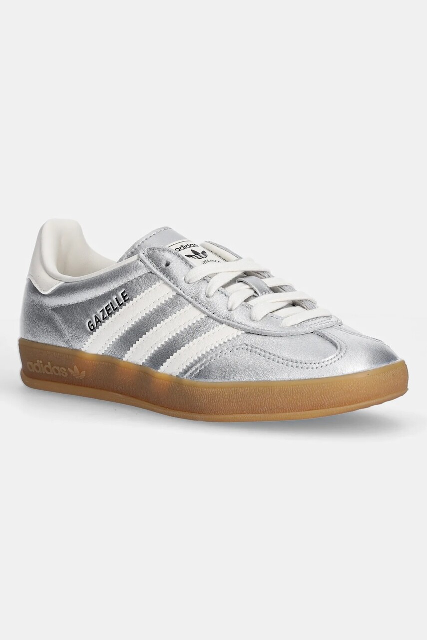 Kožené tenisky adidas Originals Gazelle Indoor strieborná farba, JR1206