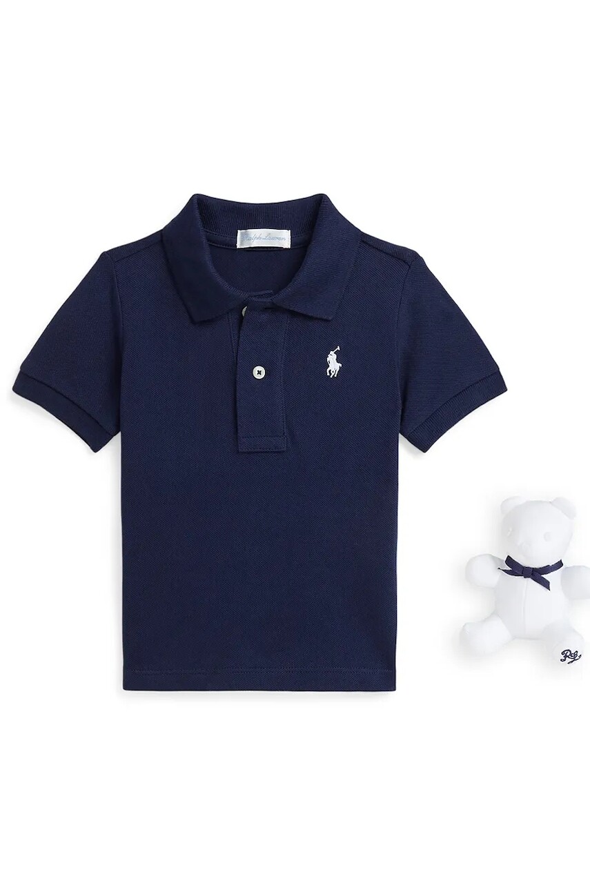 Detské polo tričko Polo Ralph Lauren tmavomodrá farba, jednofarebné, 320940294001