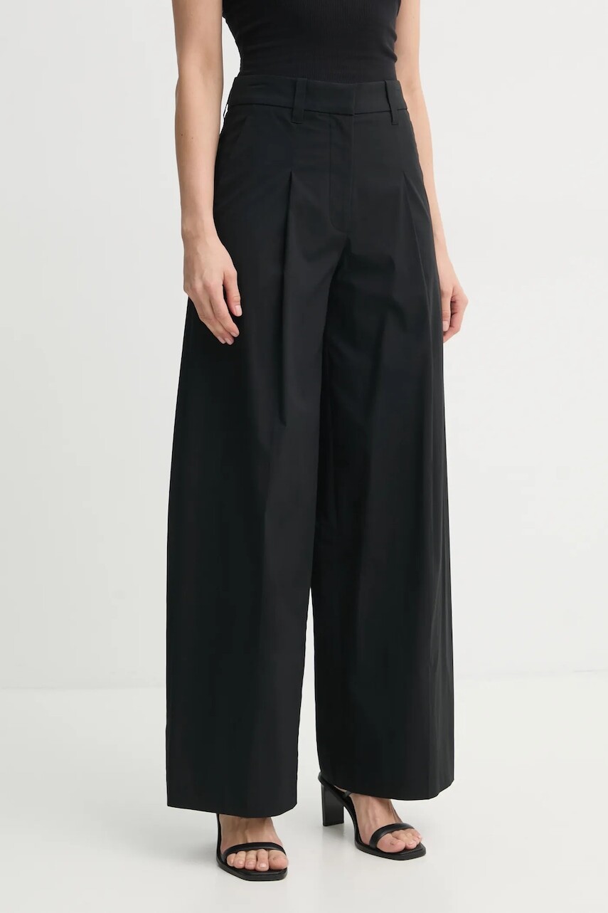 Nohavice A.L.C. dámske, čierna farba, široké, vysoký pás, 2PANT01134