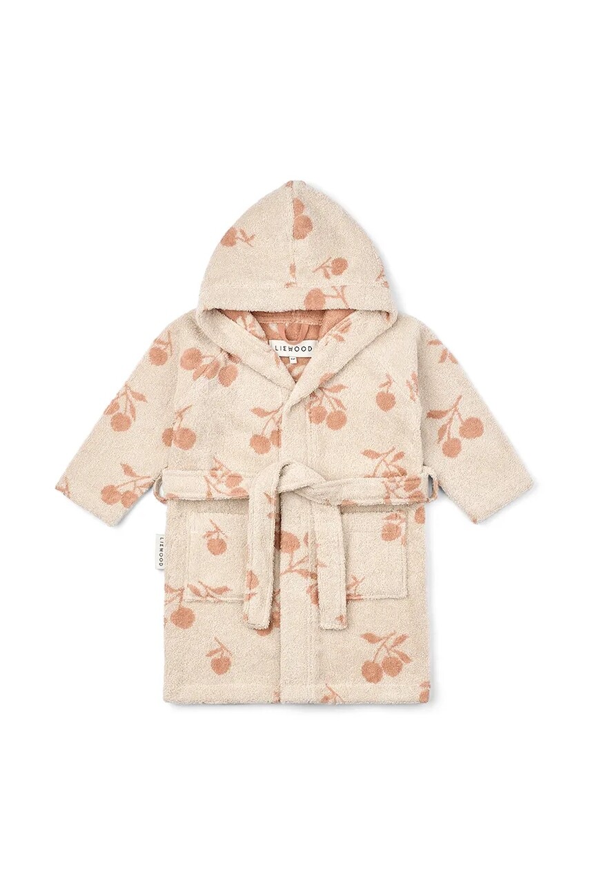 Detský bavlnený župan Liewood Lilana Yarn Dyed Bathrobe béžová farba, LW20018