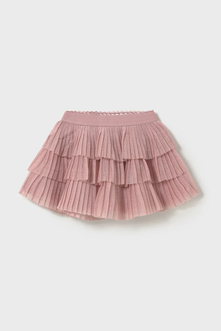 Dievčenská sukňa Mayoral ružová farba, mini, áčkový strih, 1901