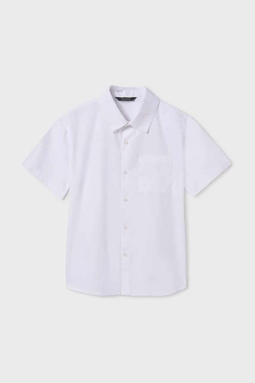 Detská bavlnená košeľa Mayoral biela farba, 6136