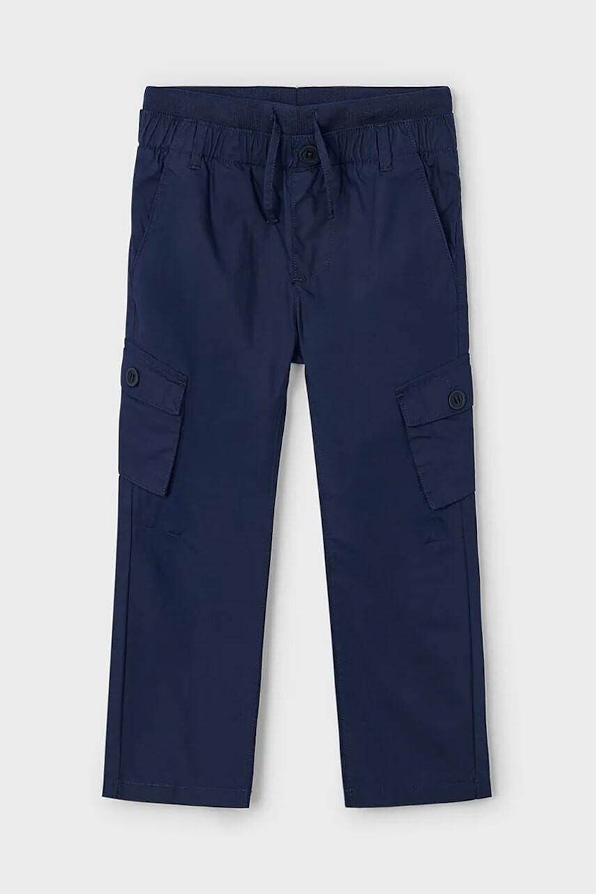 Detské nohavice Mayoral cargo tmavomodrá farba, jednofarebné, 3571