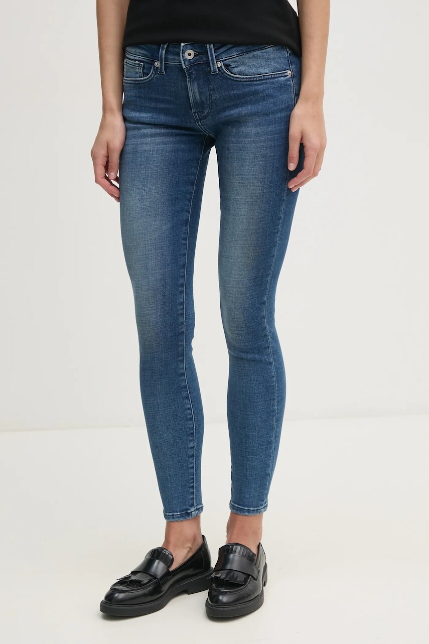 Rifle Pepe Jeans SKINNY JEANS LW SOHO dámske, tmavomodrá farba, PL204583ED8