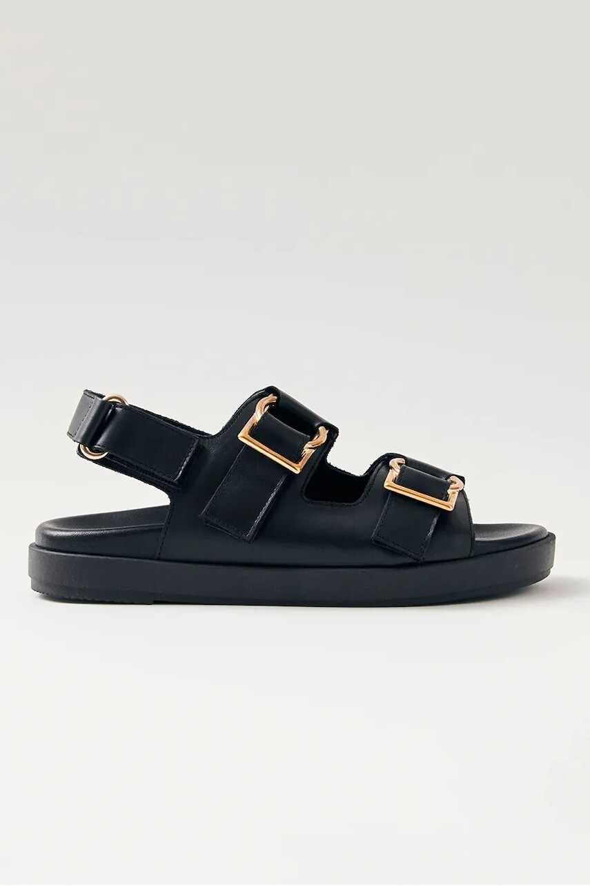 Kožené sandále Alohas Maui dámske, čierna farba, S100641-01