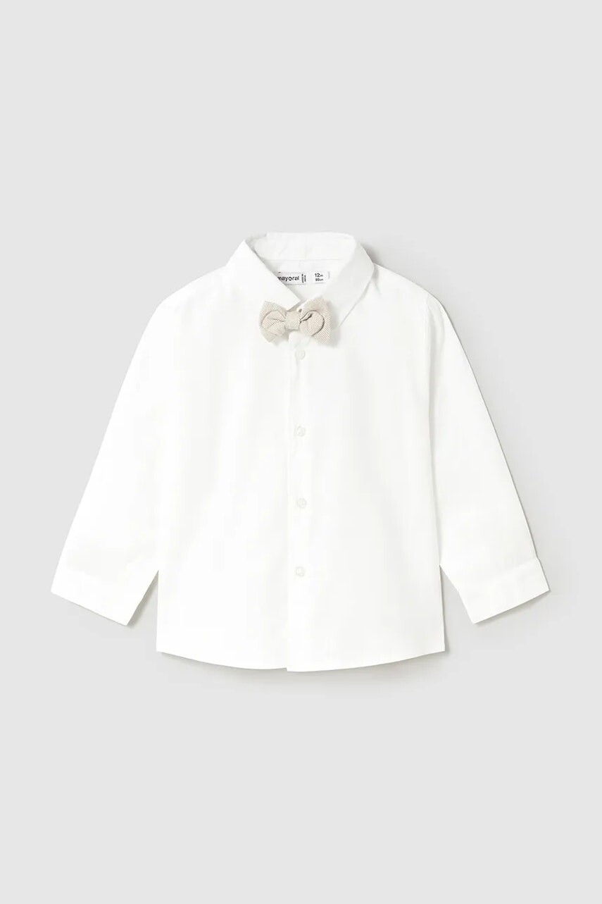Detská bavlnená košeľa Mayoral biela farba, 1113