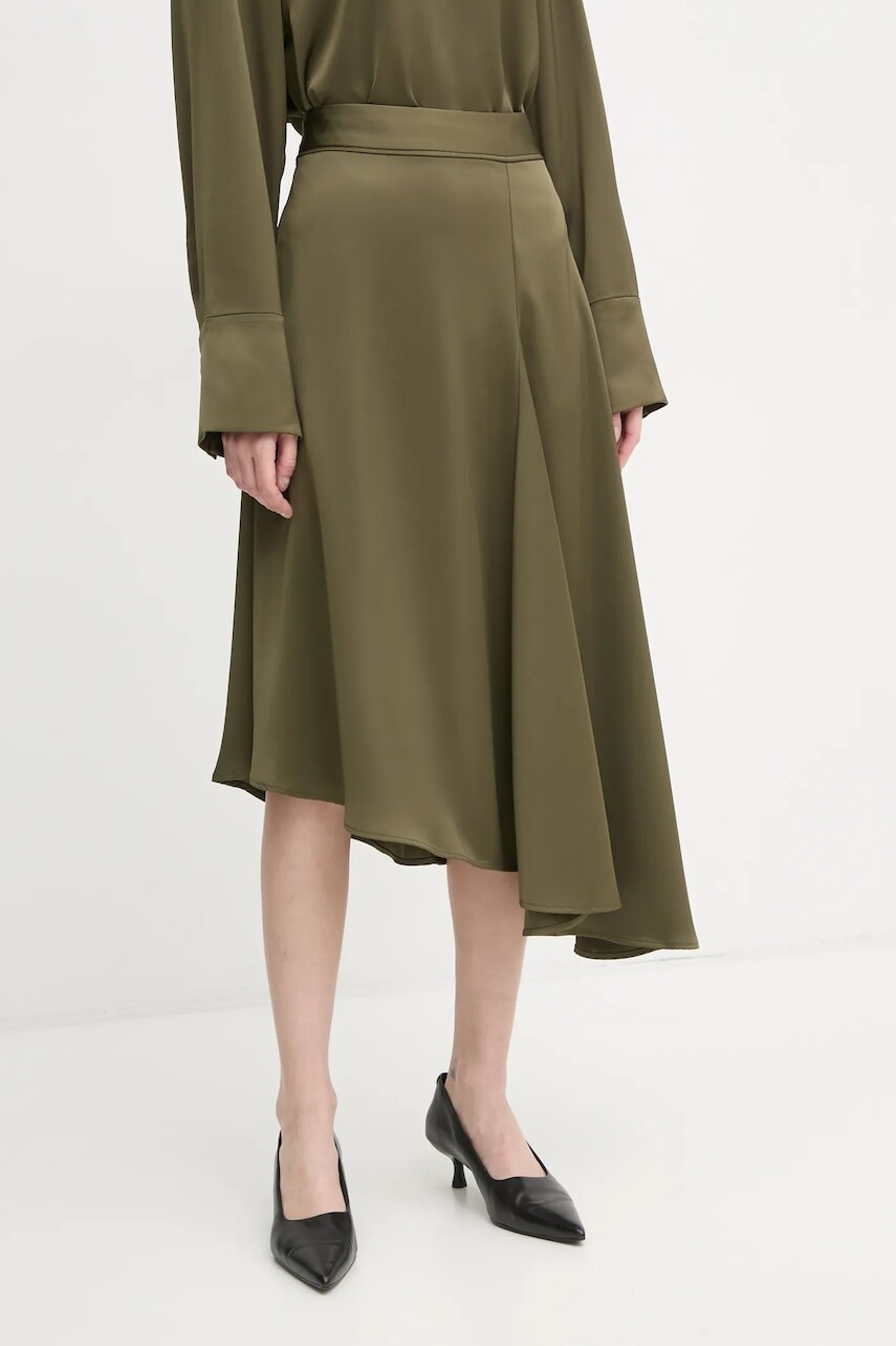 Sukňa 2NDDAY Barrah zelená farba, midi, áčkový strih, 2251153279