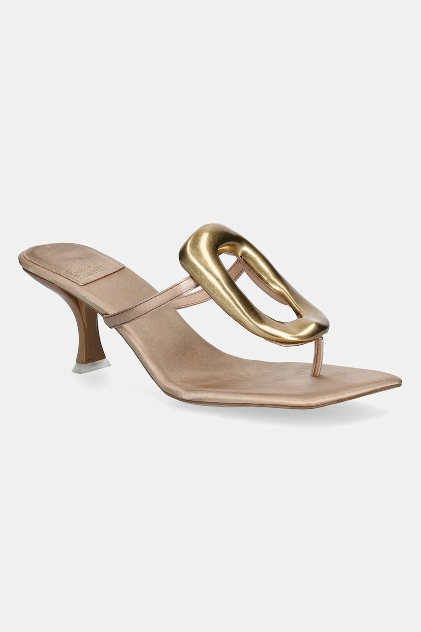 Šľapky Jeffrey Campbell Linq-Up dámske, béžová farba, na vysokom podpätku, JC-1131-2-7