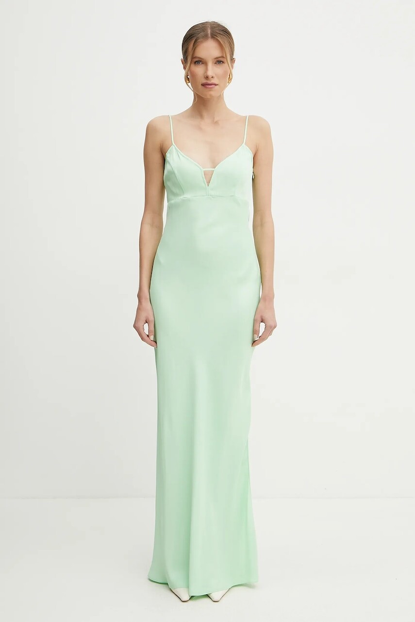 Šaty Twinset zelená farba, maxi, rovný strih, 251TP2653