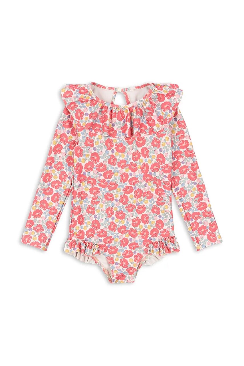 Jednodielne detské plavky Konges Sløjd MANUCA LS SWIMSUIT GRS ružová farba, KS103263