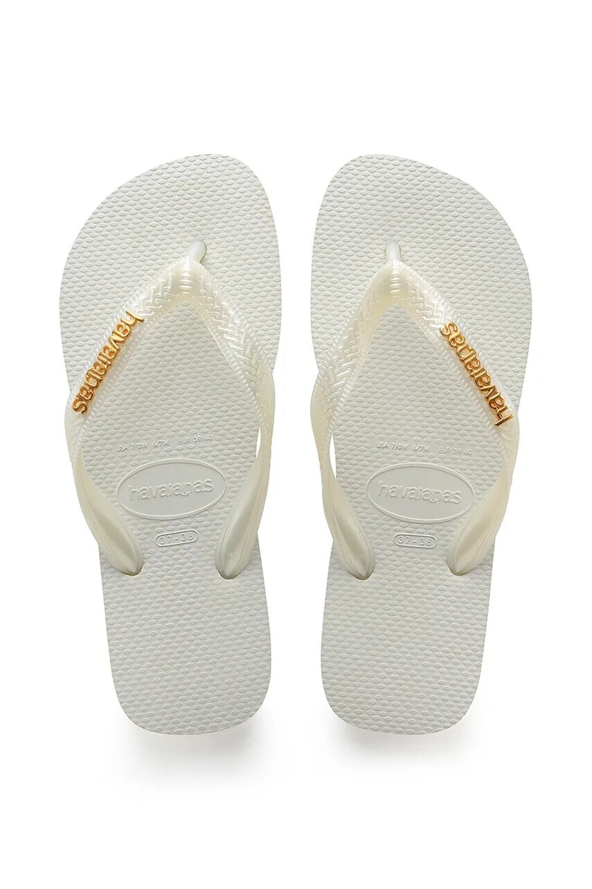Šľapky Havaianas LOGO biela farba, 4127244.0001