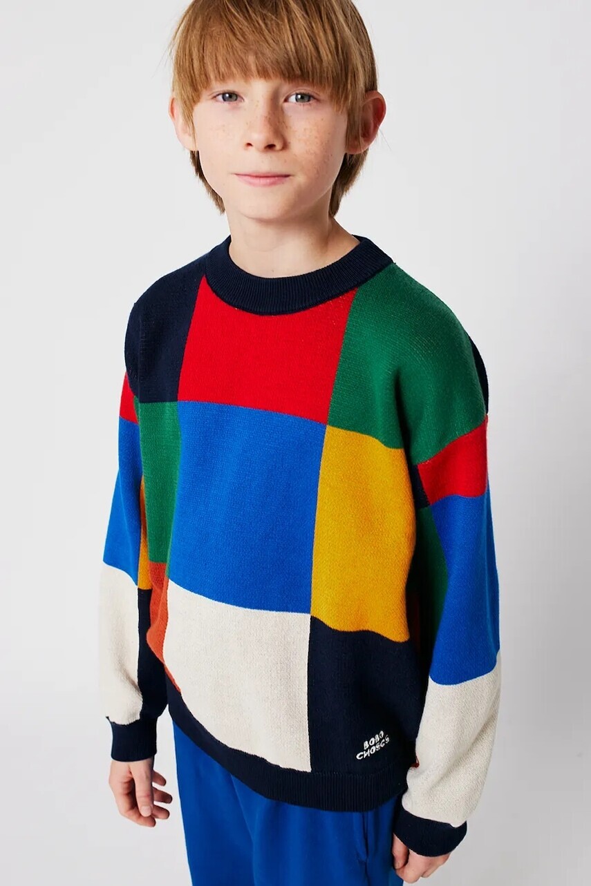 Detský bavlnený sveter Bobo Choses Multicolor Tiles viac farieb, 225AC110