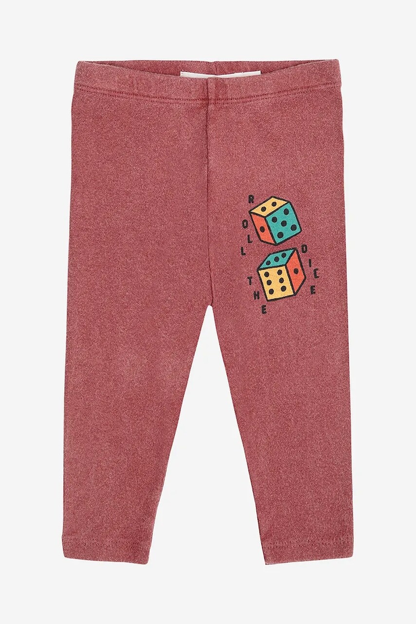 Legíny pre bábätká Bobo Choses Roll the dice ružová farba, s potlačou, 225AB119