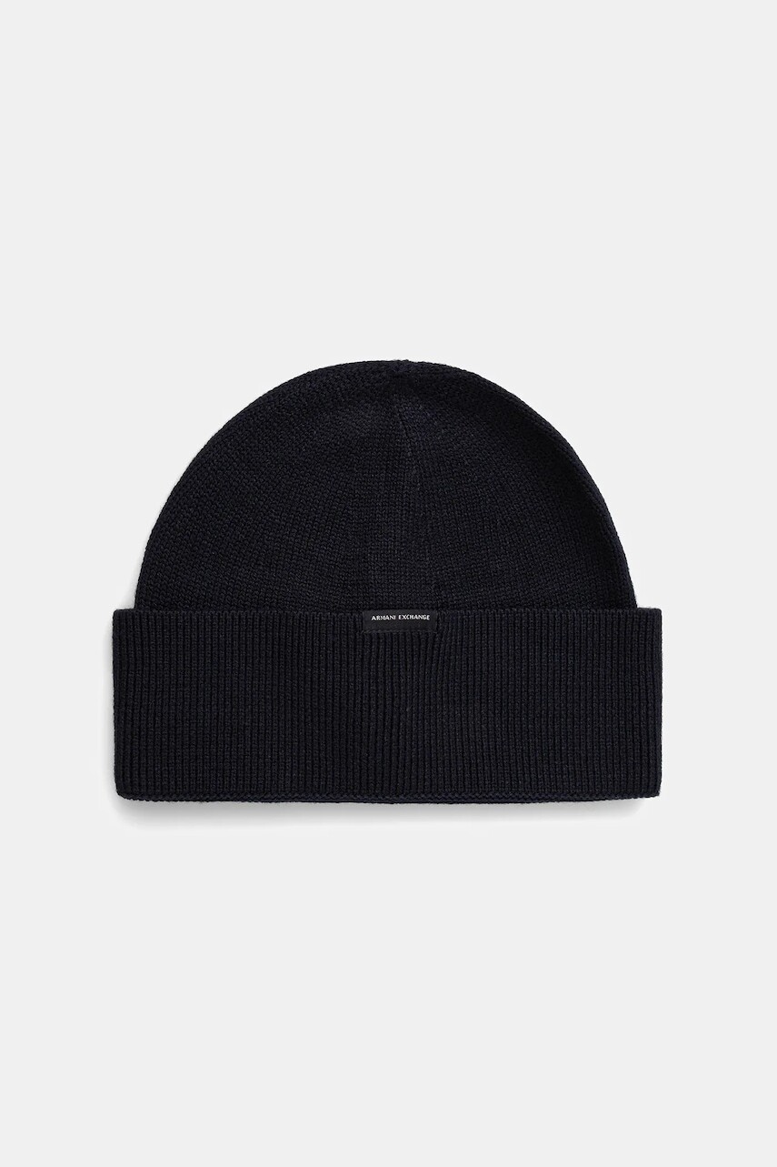 Čiapka s prímesou vlny Armani Exchange tmavomodrá farba, XM001534 AF14008