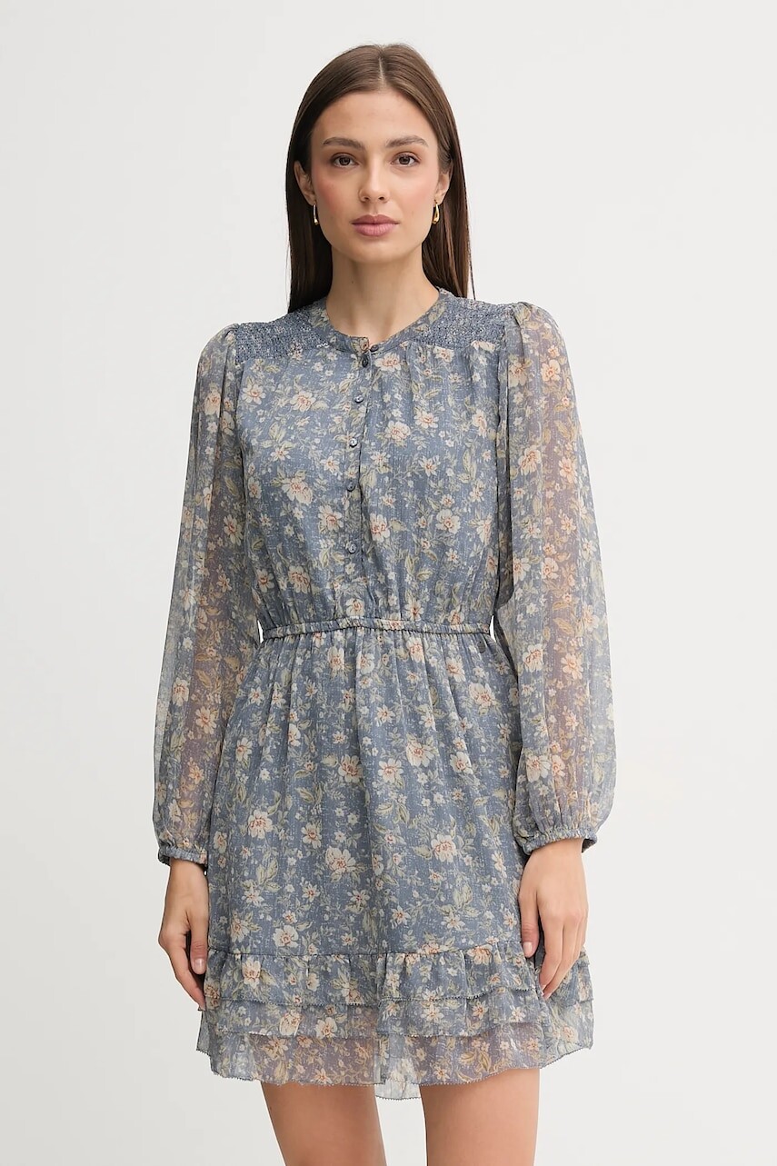 Šaty Pepe Jeans modrá farba, mini, áčkový strih, PL9537690