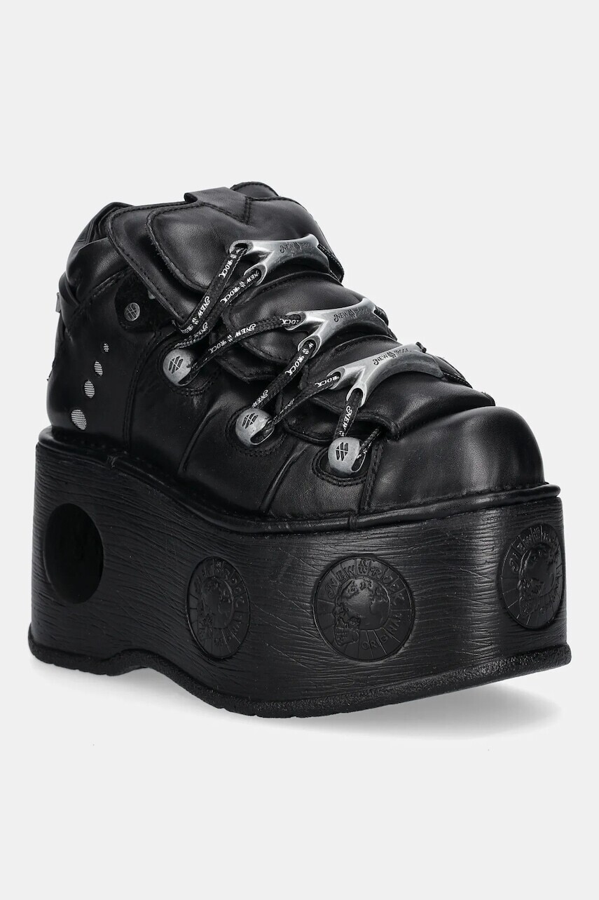 Kožené tenisky New Rock ITALI NEGRO, NOMADA NEGRO, NEPTUNO / SPACE čierna farba, M-106-C174