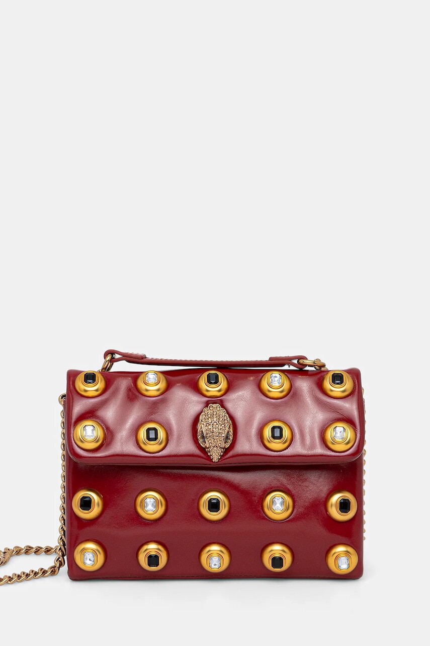 Kožená kabelka Kurt Geiger London KENSINGTON bordová farba, 4700250319