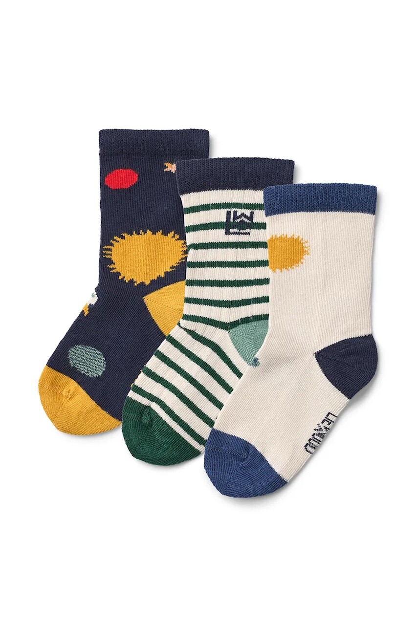 Detské ponožky Liewood Silas Socks 3-Pack 3-pak tmavomodrá farba, LW20014