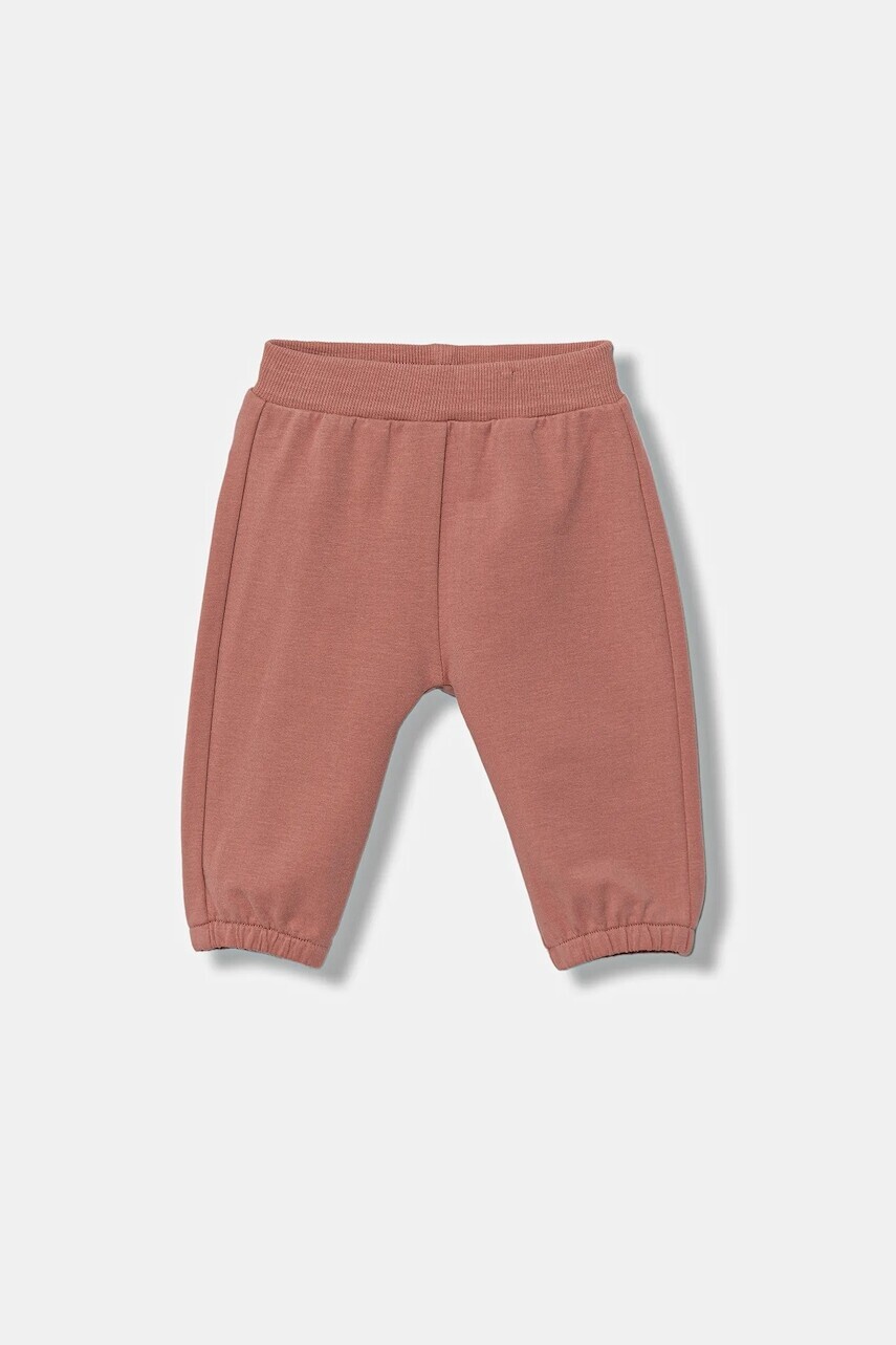 Detské tepláky United Colors of Benetton oranžová farba, s nášivkou, 3MDSAF029