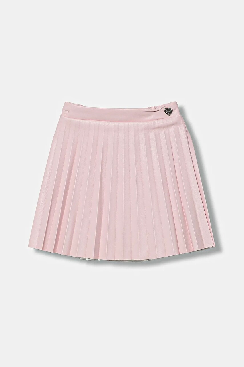 Dievčenská sukňa Guess ružová farba, mini, áčkový strih, K5YD00 WAEI0