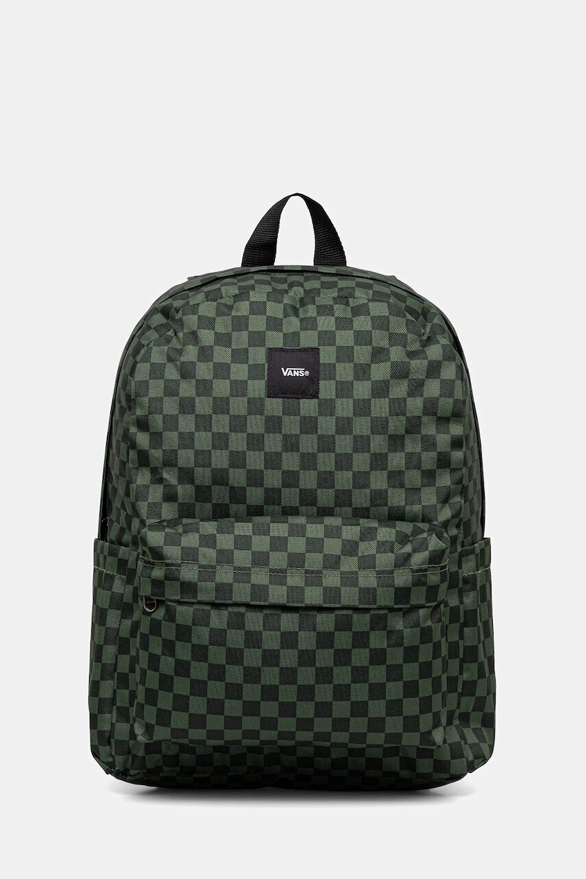 Ruksak Vans Old Skool Grom Check zelená farba, veľký, vzorovaný, VN000J3KEN61