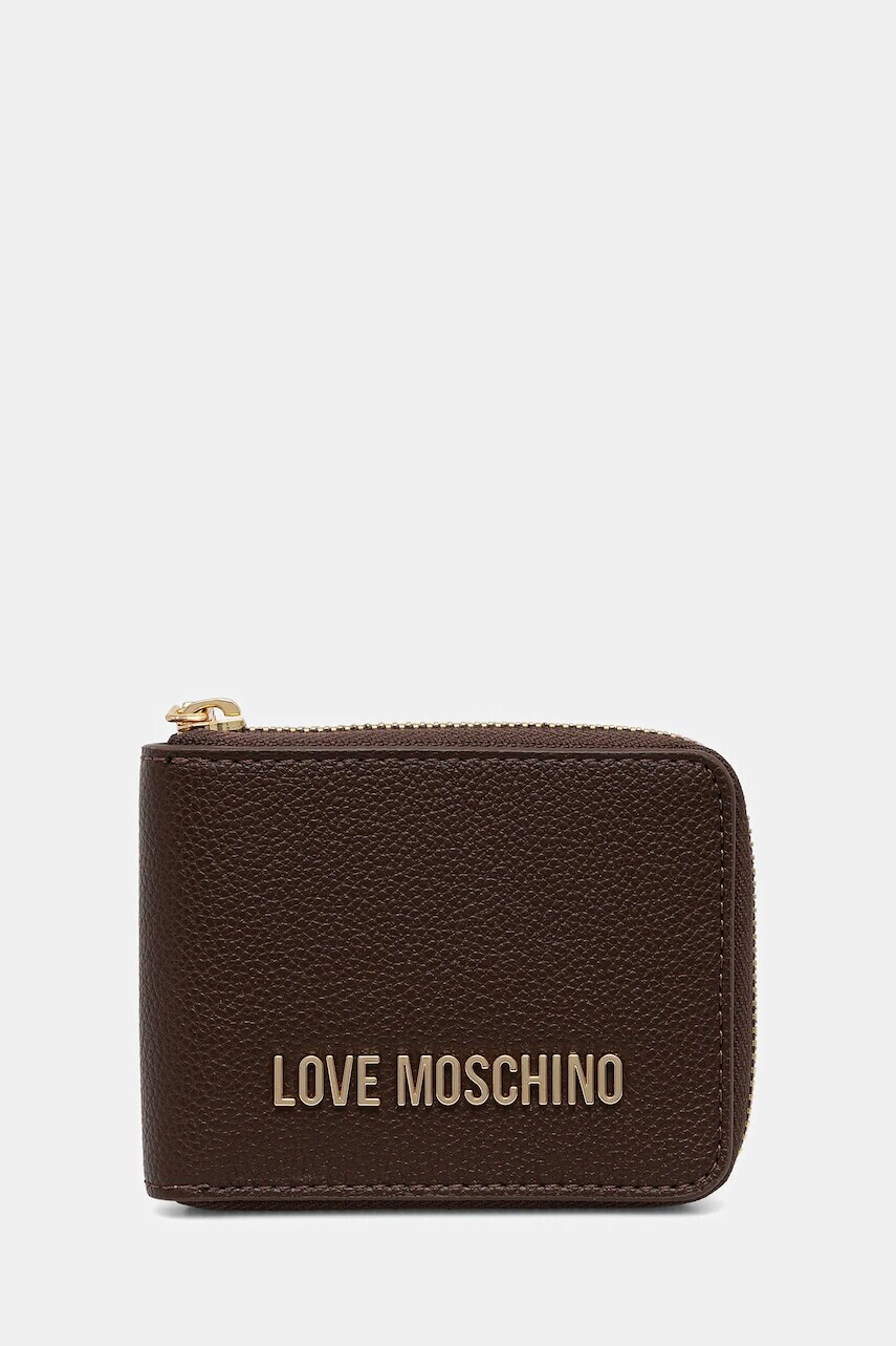 Peňaženka Love Moschino dámska, hnedá farba, JC5639PP1NLD0301