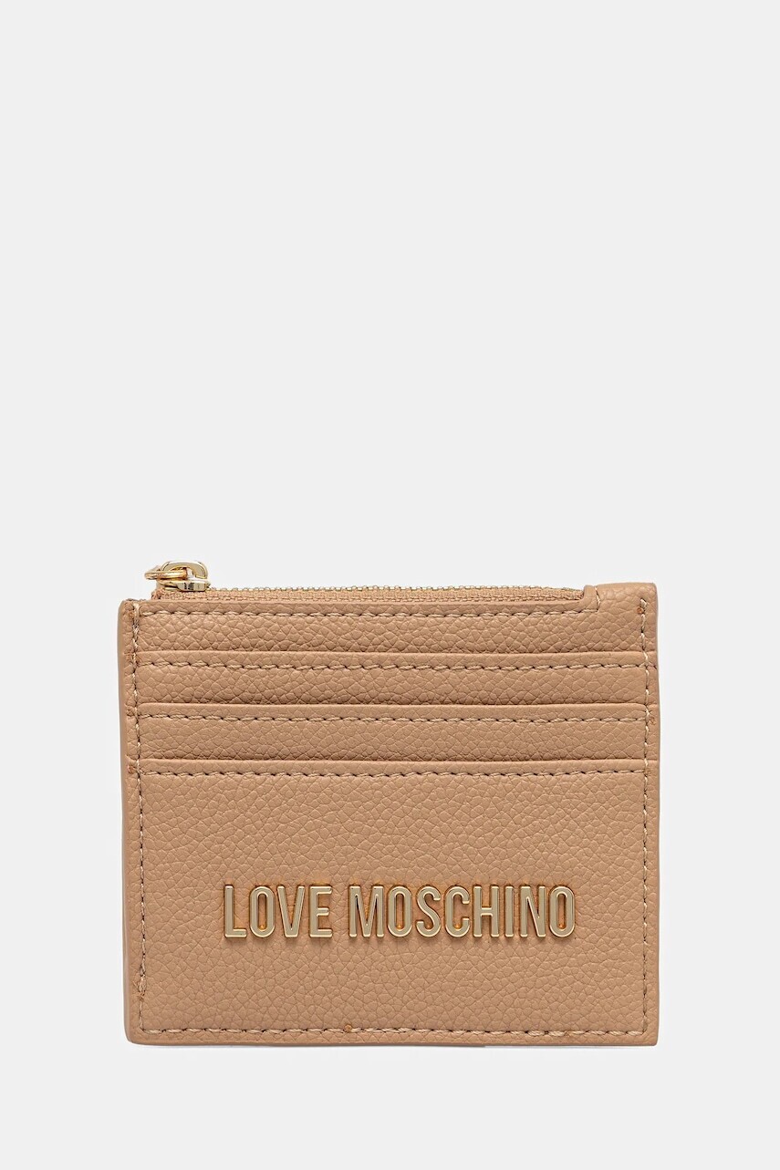 Peňaženka Love Moschino dámska, béžová farba, JC5704PP1NLD0104